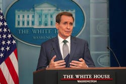US National Security Council Spokesman John Kirby briefs the White House Press Corps on drone activity in New Jersey. US National Security Council Spokesman John Kirby briefs the White House Press Corps on drone activity in New Jersey.