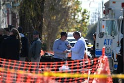 Agents of the US Bureau of Alcohol, Tobacco, Firearms and Explosives (ATF) are seen outside a house on Mandeville Street, where bomb-making materials were found in connection with the New Orleans terror ramming attack. A fire broke out, and bomb-making materials were found in a short-term rental property, where the man who killed at least 10 people in New Orleans early on New Year's Day may have stayed before plowing his pickup truck into a crowd. Agents of the US Bureau of Alcohol, Tobacco, Firearms and Explosives (ATF) are seen outside a house on Mandeville Street, where bomb-making materials were found in connection with the New Orleans terror ramming attack. A fire broke out, and bomb-making materials were found in a short-term rental property, where the man who killed at least 10 people in New Orleans early on New Year's Day may have stayed before plowing his pickup truck into a crowd.