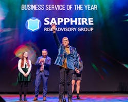 Tony Gallo, Managing Partner of Sapphire Risk Advisory Group. won the 'Business Service of the Year.' Tony Gallo, Managing Partner of Sapphire Risk Advisory Group. won the 'Business Service of the Year.'