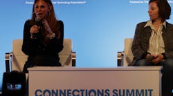 (Left) Melissa Andresko, Chief Corporate Brand Ambassador for Lutron Electronics, talks smart lighting during the recent Parks Associates Connections Summit at CES, as Agnes Lorenz, VP of Zooz, looks on. (Left) Melissa Andresko, Chief Corporate Brand Ambassador for Lutron Electronics, talks smart lighting during the recent Parks Associates Connections Summit at CES, as Agnes Lorenz, VP of Zooz, looks on.
