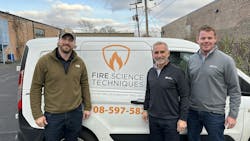 L-R: Fire Science Techniques owner Michael Stephany, Pye-Barker's Chuck Reimel and Chris Jensen L-R: Fire Science Techniques owner Michael Stephany, Pye-Barker's Chuck Reimel and Chris Jensen