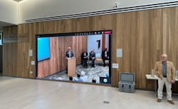 Northeast Rice Center’s Greenway Equipment Exhibition Hall, with video wall, video conferencing equipment, and control panel installed by Sound Concepts. Northeast Rice Center’s Greenway Equipment Exhibition Hall, with video wall, video conferencing equipment, and control panel installed by Sound Concepts.