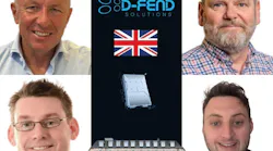 D-Fend Solutions UK Team Expansion – Clockwise from upper left: Martin Broomhead AFC MRAeS, Managing Director; Mark Rutherford, Sales Director, UK Airports & Government Business; Myles Gabriel, Global Services Engineer; and Simon Foreman, Director, Presales & Operations.