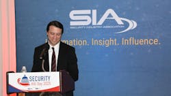 SIA's Jake Parker prepares to give remarks during this year’s Security Hill Day Policy Leadership Dinner. SIA's Jake Parker prepares to give remarks during this year’s Security Hill Day Policy Leadership Dinner.