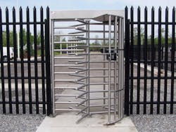 Alvarado’s new touch-free, motorized full height turnstile (MST-TE) provides a smooth, secure and completely contactless passage for users. Alvarado’s new touch-free, motorized full height turnstile (MST-TE) provides a smooth, secure and completely contactless passage for users.