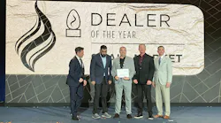 Hoffman Security of California accepts DMP's Small Market Dealer of the Year honor.
