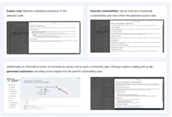 Caption: SecurityBridge's AI-powered Code Vulnerability Analyzer (CVA) app helps customers understand vulnerabilities in custom ABAP code. Caption: SecurityBridge's AI-powered Code Vulnerability Analyzer (CVA) app helps customers understand vulnerabilities in custom ABAP code.