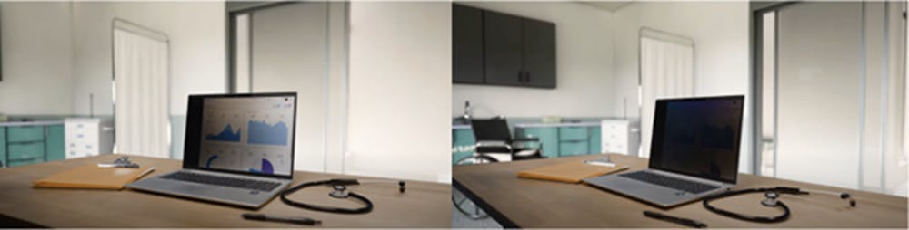 Laptop Switchable Privacy by Rain Technology Laptop Switchable Privacy by Rain Technology