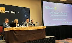 The 2025 Security Megatrends panel featured Geoff Kohl (SIA), moderator, with Tara Dunning (Wesco), Eric Yunag (Convergint) and Devin Love (Allegion). The panelists urged security professionals to reframe their value by focusing on business outcomes — not just technology. The 2025 Security Megatrends panel featured Geoff Kohl (SIA), moderator, with Tara Dunning (Wesco), Eric Yunag (Convergint) and Devin Love (Allegion). The panelists urged security professionals to reframe their value by focusing on business outcomes — not just technology.