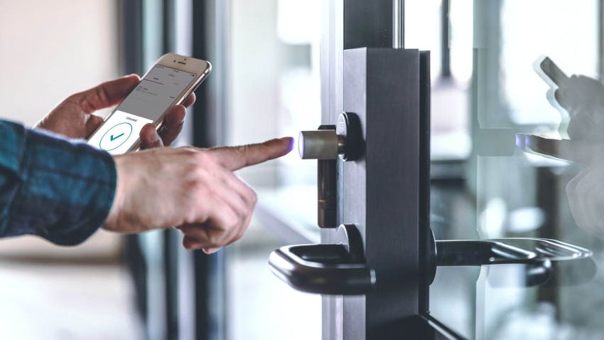 The Nexkey Core is a wireless, retrofit-ready access control solution designed to fit standard cylindrical lock preps, offering seamless mobile credential management without the need for wiring or external readers.
