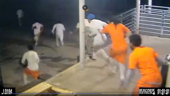 Surveillance footage released by the Orleans Parish Sheriff's Office shows inmates escaping from the Orleans Justice Center after breaching a cell wall and fleeing the facility.