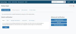 Secure Service Desk user verification interface Secure Service Desk user verification interface