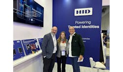 Lee Odess (right) joins HID's Rogério Coradini and Carolina Restelli at the HID Global booth during Expo Seguridad México, Latin America’s leading security industry conference. Lee Odess (right) joins HID's Rogério Coradini and Carolina Restelli at the HID Global booth during Expo Seguridad México, Latin America’s leading security industry conference.