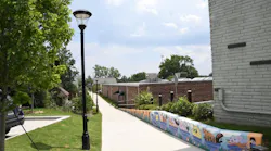 Smart lighting fixtures installed along a public trail in Tucker, Ga., integrate security cameras, video analytics and public WiFi to enhance safety and connectivity.