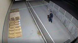 A 3xLOGIC InterACT camera at Sportsman’s Warehouse in Midvale, Utah, detects an after-hours intruder using virtual trip lines and intelligent analytics.