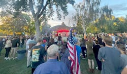 Hundreds fill a city park Thursday evening in Orem, Utah, in a tribute to Charlie Kirk. (Grace Toohey/The Los Angeles Times/TNS) Hundreds fill a city park Thursday evening in Orem, Utah, in a tribute to Charlie Kirk. (Grace Toohey/The Los Angeles Times/TNS)
