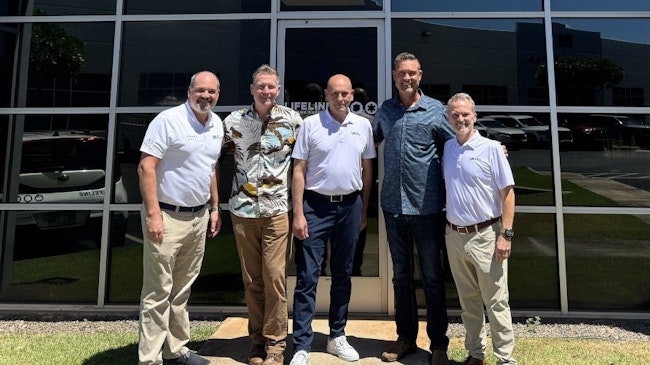 (L to R): Justin Merrick, Pye-Barker SVP of Integrations; Todd Bedford, Lifeline Co-Owner; Jason Uhrich, Pye-Barker Regional VP; Stuart Lowe, Lifeline Co-Owner; Jeremy Bates, Pye-Barker VP of Business Development.