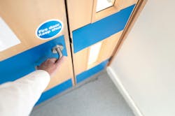 Fire doors, which are designed to contain flames and smoke during a structural fire, can also be used to secure areas during an active assailant event. Fire doors, which are designed to contain flames and smoke during a structural fire, can also be used to secure areas during an active assailant event.