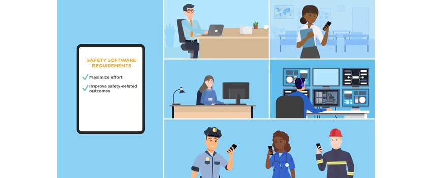 A screenshot from a Raptor Technologies video demonstrating how its safety software connects school staff, administrators and first responders across a unified platform.