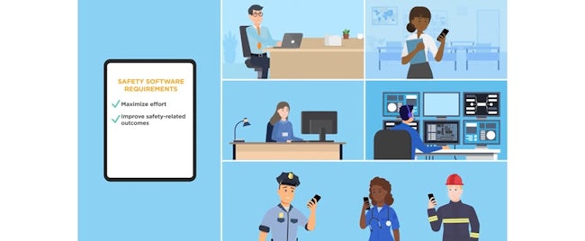 A screenshot from a Raptor Technologies video demonstrating how its safety software connects school staff, administrators and first responders across a unified platform.