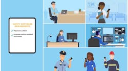 A screenshot from a Raptor Technologies video demonstrating how its safety software connects school staff, administrators and first responders across a unified platform. A screenshot from a Raptor Technologies video demonstrating how its safety software connects school staff, administrators and first responders across a unified platform.