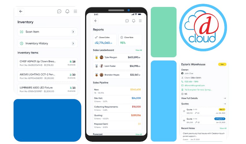 The native iOS and Android app brings offline access and unified field workflows to teams using D-Tools Cloud.
