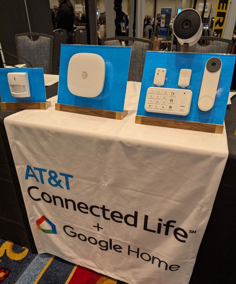 The new AT&T Connected Life offering will include smart home equipment from Google Home and monitoring services from Abode.