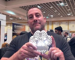 Unlike smoke detectors that alert human occupants to evacuate with sound, Rescue Retriever is a search-and-rescue device that guides firefighters to pets with flashing strobes, as CEO Rusty Tussing demonstrates. Unlike smoke detectors that alert human occupants to evacuate with sound, Rescue Retriever is a search-and-rescue device that guides firefighters to pets with flashing strobes, as CEO Rusty Tussing demonstrates.