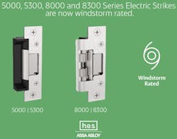 HES electric strikes from the 5000, 5300, 8000 and 8300 Series now carry ANSI/SDI 250.13 windstorm certification following an engineering redesign. HES electric strikes from the 5000, 5300, 8000 and 8300 Series now carry ANSI/SDI 250.13 windstorm certification following an engineering redesign.