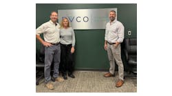 From the left, Kevin Bauer and Dana Bauer of EVCO, and David Vermillion, VP of Business Development at Pye-Barker. From the left, Kevin Bauer and Dana Bauer of EVCO, and David Vermillion, VP of Business Development at Pye-Barker.