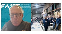 FAST Board Chair John Nemerofsky, left, addresses viewers during a National Security Technician Day livestream as Lori Hudnall, vice president of human resources at SAGE Integration, speaks to technicians gathered for an onsite celebration in Kent, Ohio. FAST Board Chair John Nemerofsky, left, addresses viewers during a National Security Technician Day livestream as Lori Hudnall, vice president of human resources at SAGE Integration, speaks to technicians gathered for an onsite celebration in Kent, Ohio.