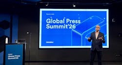 Andrew Elvish, VP of Global Marketing for Genetec, presents findings from the company’s State of the Physical Security Industry Report during the Global Press Summit ’26 in Montreal. Andrew Elvish, VP of Global Marketing for Genetec, presents findings from the company’s State of the Physical Security Industry Report during the Global Press Summit ’26 in Montreal.