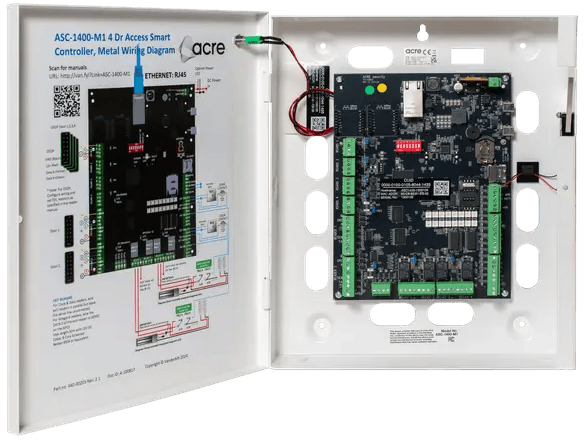 Acre Security&rsquo;s ASC-1400-M1 access control panel, distributed in the U.S. through Wesco, supports both cloud-native and on-premise deployments for enterprise security environments.