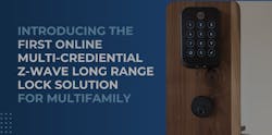 The new multi-credential Z-Wave lock will be showcased at the Alarm.com booth at ISC West. The new multi-credential Z-Wave lock will be showcased at the Alarm.com booth at ISC West.