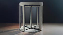 The RevLock R20-4S four-wing all-glass security revolving door from Automatic Systems is designed to combine transparency, high security and reliable throughput while integrating into modern architectural spaces. The RevLock R20-4S four-wing all-glass security revolving door from Automatic Systems is designed to combine transparency, high security and reliable throughput while integrating into modern architectural spaces.