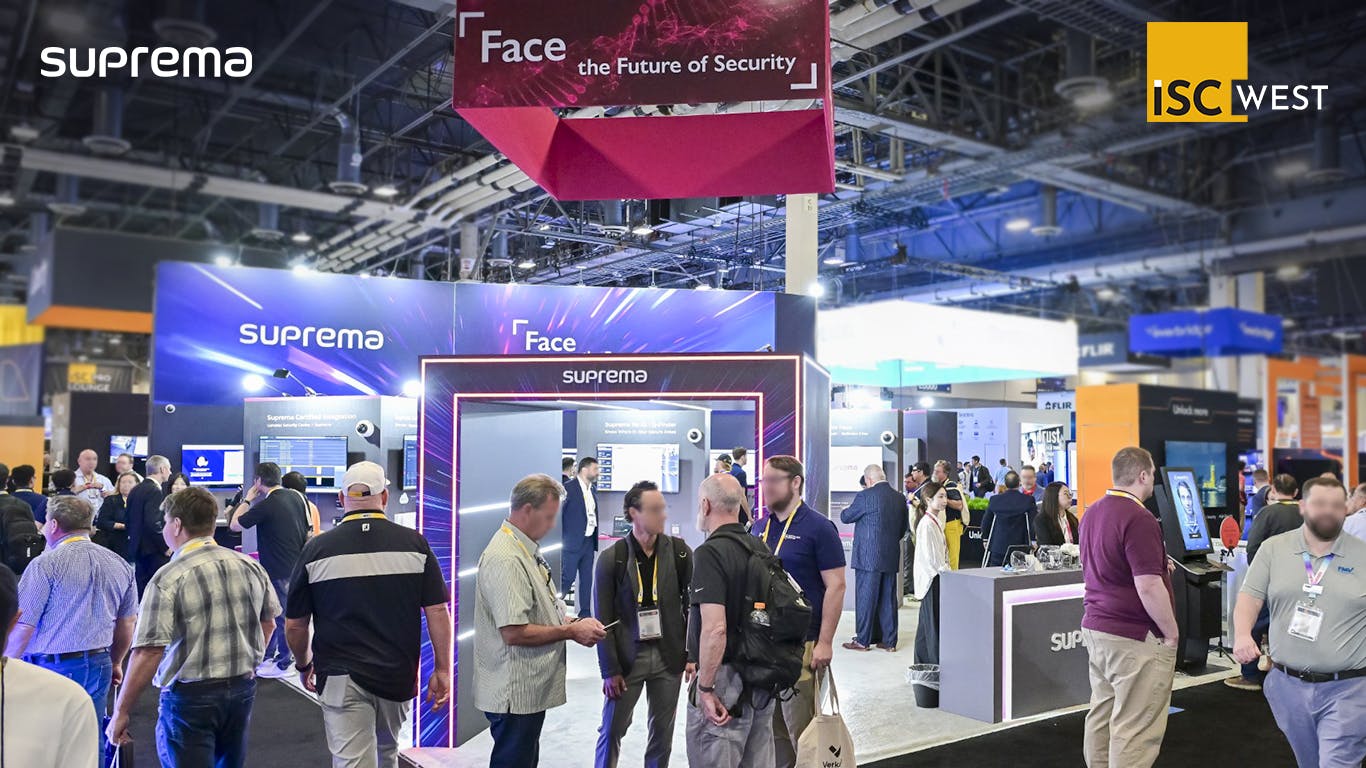 Suprema showcases AI-powered biometric access control solutions at ISC West 2026 in Las Vegas.