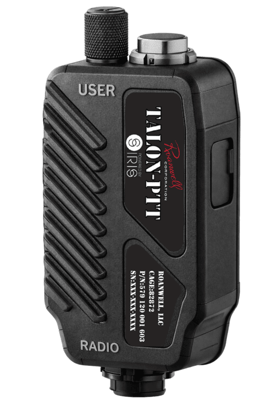 TALON-PTT device designed to deliver clear voice communication in high-noise operational environments using AI-driven signal processing.