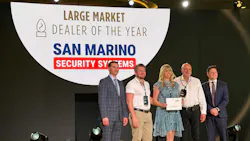 San Marino Security accepted a dealer award at the DMP Owners Forum. San Marino Security accepted a dealer award at the DMP Owners Forum.