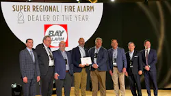 Bay Alarm accepted a dealer award at the DMP Owners Forum. Bay Alarm accepted a dealer award at the DMP Owners Forum.