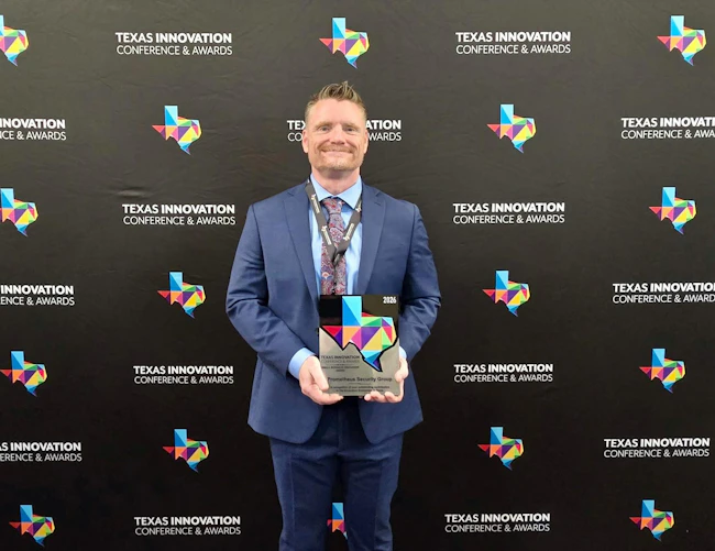 Jeremy Freeze-Skret, vice president of engineering at Prometheus Security Group Global, was recognized by Texas Christian University as a Small Business Innovator at the Texas Innovation Awards for work tied to the company&rsquo;s Scene Authentication technology.