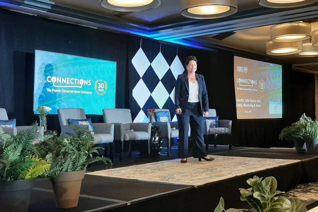 Elizabeth Parks addresses attendees during CONNECTIONS 2026, where Parks Associates marked 30 years of tracking the evolution of the connected home market.