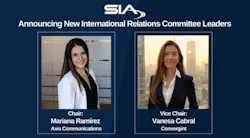 Mariana Ramírez of Axis Communications and Vanesa Cabral of Convergint have been named chair and vice chair of SIA's International Relations Committee. Mariana Ramírez of Axis Communications and Vanesa Cabral of Convergint have been named chair and vice chair of SIA's International Relations Committee.