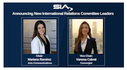 Mariana Ramírez of Axis Communications and Vanesa Cabral of Convergint have been named chair and vice chair of SIA's International Relations Committee. Mariana Ramírez of Axis Communications and Vanesa Cabral of Convergint have been named chair and vice chair of SIA's International Relations Committee.