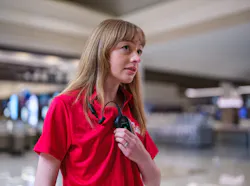 The wearable device includes a built-in voice assistant capable of workplace policy lookups, product information searches and real-time translation in more than 50 languages. The wearable device includes a built-in voice assistant capable of workplace policy lookups, product information searches and real-time translation in more than 50 languages.