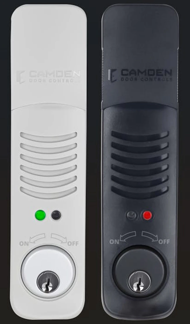 Camden Door Controls&rsquo; new CX-DA800 Series Exit Alarm and CX-DA810 Series Door Prop Alarm systems are designed for indoor and outdoor use and provide audible and visual alerts for unauthorized door activity.