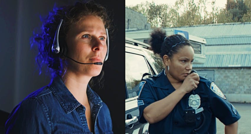 Image from a promotional video for Eagle Eye 911 Camera Sharing, which is designed to give emergency communications personnel access to designated security camera views during verified emergencies and help inform law enforcement response.