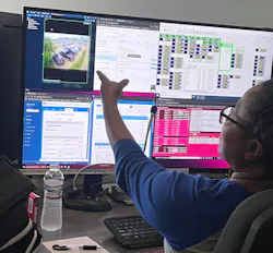 A Hinds County 911 dispatcher participates in a live demonstration of Brivo Eagle Eye 911 Camera Sharing at the Hinds County Emergency Operations Center in Jackson. County officials announced the Hinds County Safety Camera Initiative during the June 5 event. A Hinds County 911 dispatcher participates in a live demonstration of Brivo Eagle Eye 911 Camera Sharing at the Hinds County Emergency Operations Center in Jackson. County officials announced the Hinds County Safety Camera Initiative during the June 5 event.
