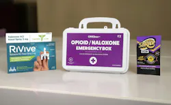 ONEbox emergency response station featuring integrated overdose response tools alongside SoRite DECON towelettes and canister for rapid narcotic decontamination in public safety settings. ONEbox emergency response station featuring integrated overdose response tools alongside SoRite DECON towelettes and canister for rapid narcotic decontamination in public safety settings.