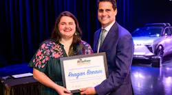 Regan Breaux, Sales Support Coordinator at Acadian Total Security, receives the company's 2025 Employee of the Year award in recognition of her commitment to customer service, teamwork and operational excellence.