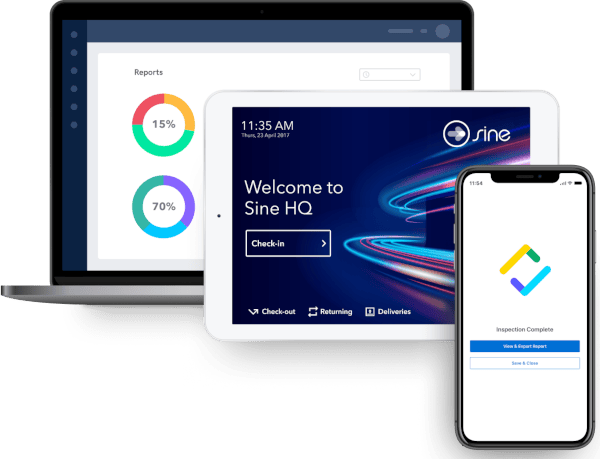 Sine's SinePoint Pro iPad kiosks now support Advanced ID Check, which combines document authentication, face matching and automated compliance records as part of the visitor check-in process.